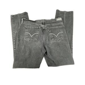 Levi's 505 Straight Leg‎ Wms Jeans Black Washed SZ 12 W31 L32 Embroidered Pocket